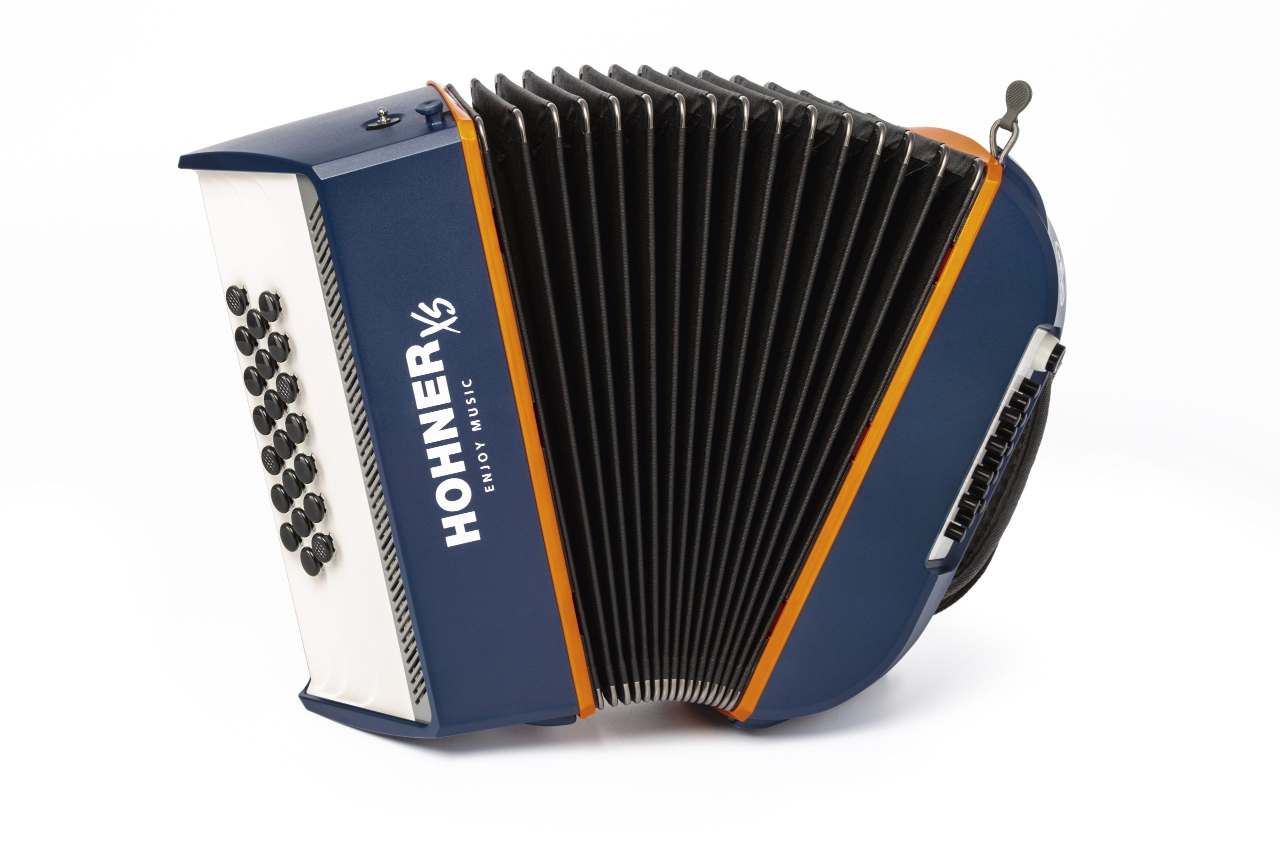 ACORDEON XS INFANTIL, BOTONES, C, AZUL/NARANJA, CON MOCHILA